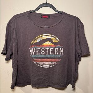 Rock & Roll Denim Brand Western Graphic Tee - Black/Gray